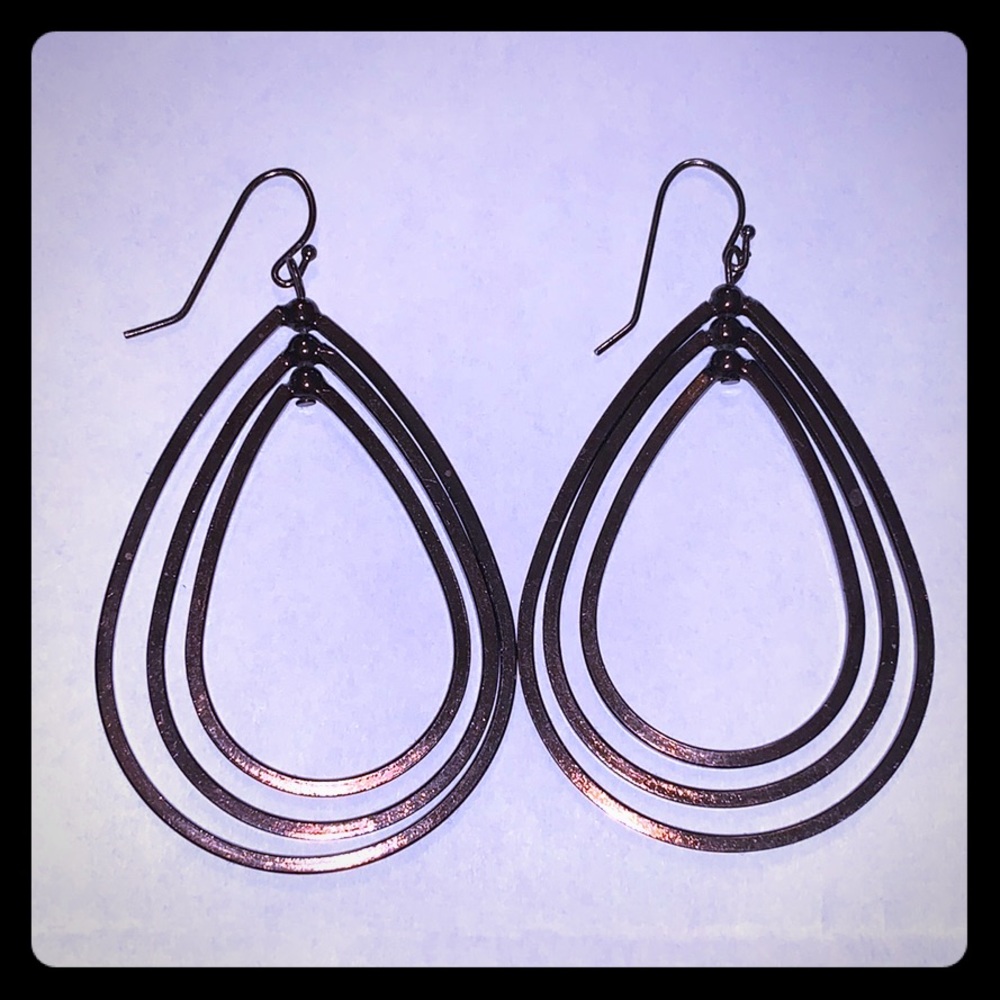 Bronze tear shaped earrings